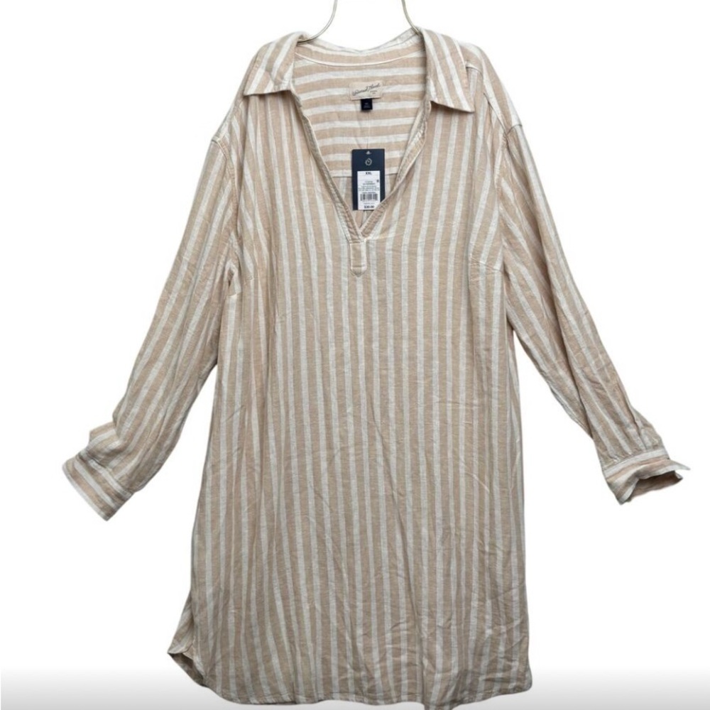 Universal Thread Tan Striped Midi Dress